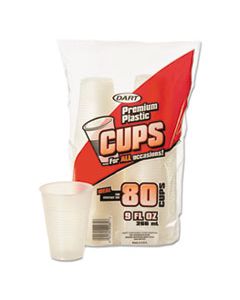 DCC9NX80 PLASTIC CUPS, 9 OZ, TRANSLUCENT, COLD, CLEAR, 80/BAG, 12 BAGS/CARTON