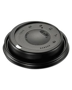 DCC16ELBLK CAPPUCCINO DOME SIPPER LIDS, FITS 12 OZ TO 24 OZ CUPS, BLACK, 100/PACK, 10 PACKS/CARTON