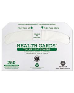 HOSGREEN1000 HEALTH GARDS GREEN SEAL RECYCLED TOILET SEAT COVERS, WHITE, 250/PK, 4 PK/CT