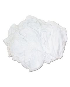 HOS45525BP NEW BLEACHED WHITE T-SHIRT RAGS, MULTI-FABRIC, 25 LB POLYBAG