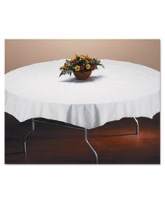 HFM210101 TISSUE/POLY TABLECOVERS, 82" DIAMETER, WHITE, 25/CARTON