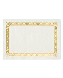 HFMPP41000 PLACEMATS, GREEK KEY PATTERN, PAPER, GOLD/WHITE, 14 X 10, 1000/CARTON