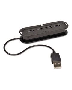 TRPU222004R USB 2.0 ULTRA-MINI COMPACT HUB WITH POWER ADAPTER, 4 PORTS, BLACK