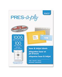 AVE30603 LABELS, LASER PRINTERS, 2 X 4, WHITE, 10/SHEET, 100 SHEETS/BOX