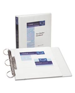 AVE17590 FLIP BACK 360 DURABLE VIEW BINDER WITH ROUND RINGS, 3 RINGS, 1.5" CAPACITY, 11 X 8.5, WHITE