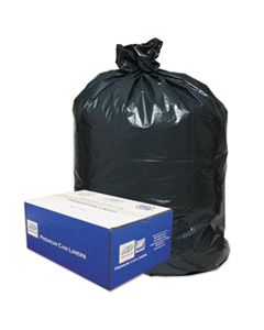 WBI385822G LINEAR LOW-DENSITY CAN LINERS, 60 GAL, 0.9 MIL, 38" X 58", BLACK, 100/CARTON