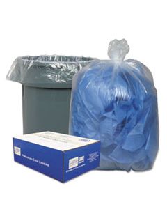 WBI434722C LINEAR LOW-DENSITY CAN LINERS, 56 GAL, 0.9 MIL, 43" X 47", CLEAR, 100/CARTON