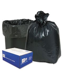 WBI242315B LINEAR LOW-DENSITY CAN LINERS, 10 GAL, 0.6 MIL, 24" X 23", BLACK, 500/CARTON