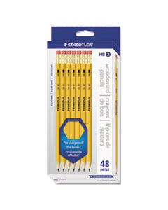 STD13247C48A6 WOODCASE PENCIL, HB (#2.5), BLACK LEAD, YELLOW BARREL, 48/PACK