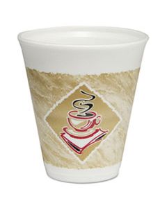 DCC12X16G CAFE G FOAM HOT/COLD CUPS, 12 OZ, BROWN/RED/WHITE, 1,000/CARTON