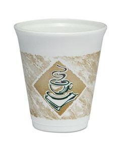 DCC8X8G CAFE G FOAM HOT/COLD CUPS, 8 OZ, BROWN/GREEN/WHITE, 1,000/CARTON