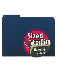 SMD10279 INTERIOR FILE FOLDERS, 1/3-CUT TABS, LETTER SIZE, NAVY BLUE, 100/BOX