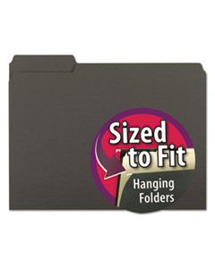 SMD10243 INTERIOR FILE FOLDERS, 1/3-CUT TABS, LETTER SIZE, BLACK/GRAY, 100/BOX