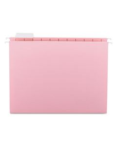 SMD64066 COLORED HANGING FILE FOLDERS, LETTER SIZE, 1/5-CUT TAB, PINK, 25/BOX