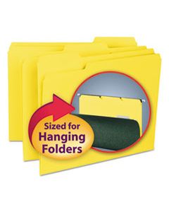 SMD10271 INTERIOR FILE FOLDERS, 1/3-CUT TABS, LETTER SIZE, YELLOW, 100/BOX