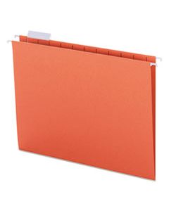 SMD64065 COLORED HANGING FILE FOLDERS, LETTER SIZE, 1/5-CUT TAB, ORANGE, 25/BOX