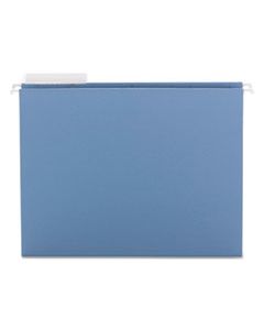 SMD64021 COLOR HANGING FOLDERS WITH 1/3 CUT TABS, LETTER SIZE, 1/3-CUT TAB, BLUE, 25/BOX