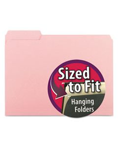 SMD10263 INTERIOR FILE FOLDERS, 1/3-CUT TABS, LETTER SIZE, PINK, 100/BOX
