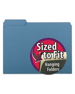 SMD10239 INTERIOR FILE FOLDERS, 1/3-CUT TABS, LETTER SIZE, BLUE, 100/BOX
