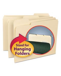 SMD10230 INTERIOR FILE FOLDERS, 1/3-CUT TABS, LETTER SIZE, MANILA, 100/BOX