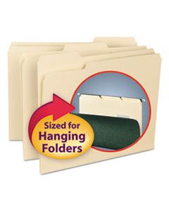 SMD10230 INTERIOR FILE FOLDERS, 1/3-CUT TABS, LETTER SIZE, MANILA, 100/BOX