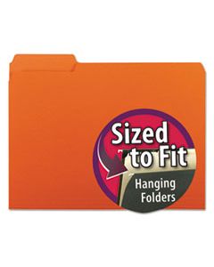 SMD10259 INTERIOR FILE FOLDERS, 1/3-CUT TABS, LETTER SIZE, ORANGE, 100/BOX