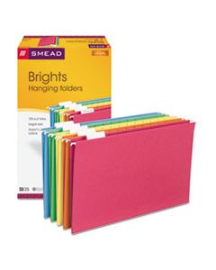 SMD64159 COLORED HANGING FILE FOLDERS, LEGAL SIZE, 1/5-CUT TAB, ASSORTED, 25/BOX