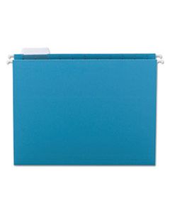 SMD64074 COLORED HANGING FILE FOLDERS, LETTER SIZE, 1/5-CUT TAB, TEAL, 25/BOX
