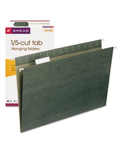 SMD64155 HANGING FOLDERS, LEGAL SIZE, 1/5-CUT TAB, STANDARD GREEN, 25/BOX