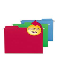 SMD64153 FASTAB HANGING FOLDERS, LEGAL SIZE, 1/3-CUT TAB, ASSORTED, 18/BOX