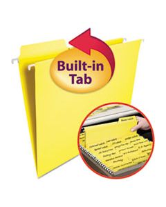 SMD64097 FASTAB HANGING FOLDERS, LETTER SIZE, 1/3-CUT TAB, YELLOW, 20/BOX