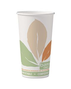 SCC420PLABB BARE BY SOLO ECO-FORWARD PLA PAPER HOT CUPS, 20OZ,LEAF DESIGN,40/BAG,15 BAGS/CT