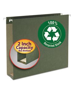 SMD65090 BOX BOTTOM HANGING FILE FOLDERS, LETTER SIZE, STANDARD GREEN, 25/BOX