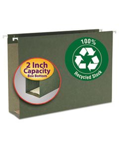 SMD65095 BOX BOTTOM HANGING FILE FOLDERS, LEGAL SIZE, STANDARD GREEN, 25/BOX