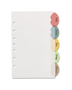 AVE11118 INSERTABLE STYLE EDGE TAB PLASTIC DIVIDERS, 7-HOLE PUNCHED, 5-TAB, 8.5 X 5.5, TRANSLUCENT, 1 SET