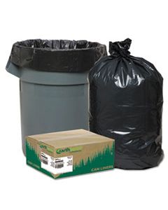 WBIRNW6060 LINEAR LOW DENSITY RECYCLED CAN LINERS, 60 GAL, 1.65 MIL, 38" X 58", BLACK, 100/CARTON