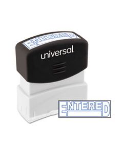 UNV10052 MESSAGE STAMP, ENTERED, PRE-INKED ONE-COLOR, BLUE