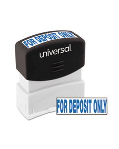 UNV10056 MESSAGE STAMP, FOR DEPOSIT ONLY, PRE-INKED ONE-COLOR, BLUE