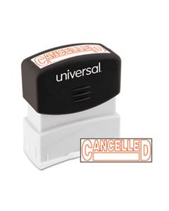 UNV10045 MESSAGE STAMP, CANCELLED, PRE-INKED ONE-COLOR, RED