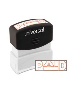 UNV10062 MESSAGE STAMP, PAID, PRE-INKED ONE-COLOR, RED