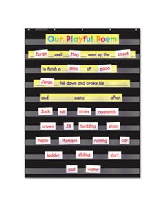 STANDARD POCKET CHARTS, 34 X 44, BLACK/CLEAR