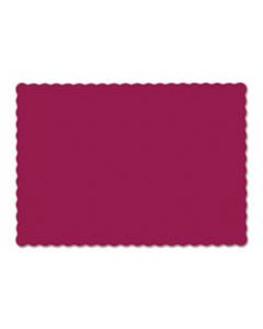 HFM310524 SOLID COLOR SCALLOPED EDGE PLACEMATS, 9.5 X 13.5, BURGUNDY, 1,000/CARTON