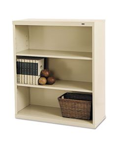 TNNB42PY METAL BOOKCASE, THREE-SHELF, 34-1/2W X 13-1/2D X 40H, PUTTY