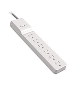BLKBE10600008R HOME/OFFICE SURGE PROTECTOR W/ROTATING PLUG, 6 OUTLETS, 8 FT CORD, 720J, WHITE