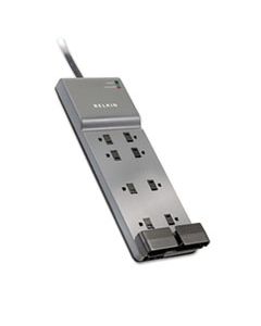 BLKBE10820006 HOME/OFFICE SURGE PROTECTOR, 8 OUTLETS, 6 FT CORD, 3390 JOULES, WHITE