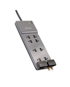 BLKBE10823006 HOME/OFFICE SURGE PROTECTOR, 8 OUTLETS, 6 FT CORD, 3550 JOULES, GRAY