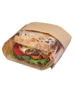 BGC300094 DUBL VIEW SANDWICH BAGS, 2.35 MIL, 9.5" X 2.75", NATURAL BROWN, 500/CARTON