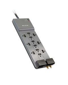 BLKBE11223008 PROFESSIONAL SERIES SURGEMASTER SURGE PROTECTOR, 12 OUTLETS, 8 FT CORD
