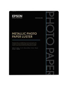 EPSS045591 PROFESSIONAL MEDIA METALLIC GLOSS PHOTO PAPER, 10.5 MIL, 17 X 22, WHITE, 25/PACK