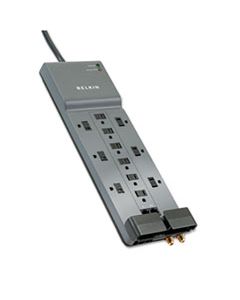 BLKBE11223410 PROFESSIONAL SERIES SURGEMASTER SURGE PROTECTOR, 12 OUTLETS, 10 FT CORD, GRAY